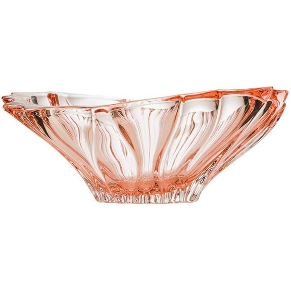 Plantica Pink Collection Modern Crystal Hand-Crafted Decorative Bowl - 13 Inch Bowl, Pink