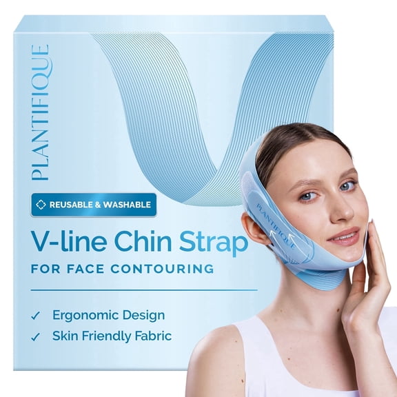 Plantifique Chin Strap Adjustable V Line Mask for Face Contouring Blue