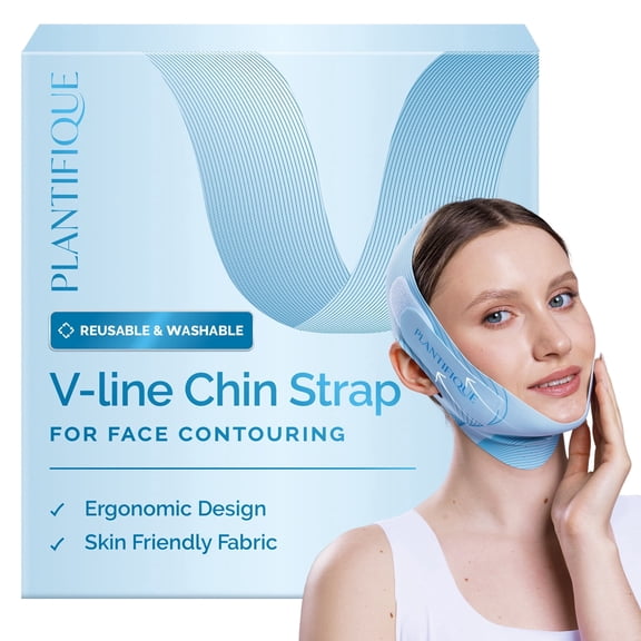 Plantifique Chin Strap Adjustable V Line Mask for Face Contouring Blue