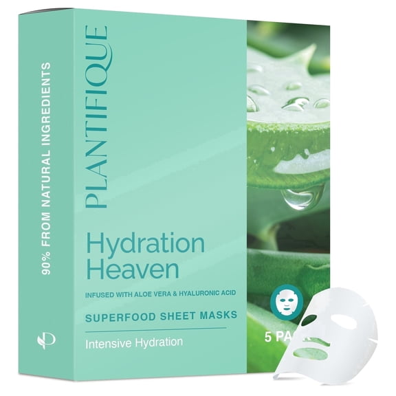 Plantifique Facial Sheet Mask Hydration Heaven, 5 pack Hydrating & Refreshing