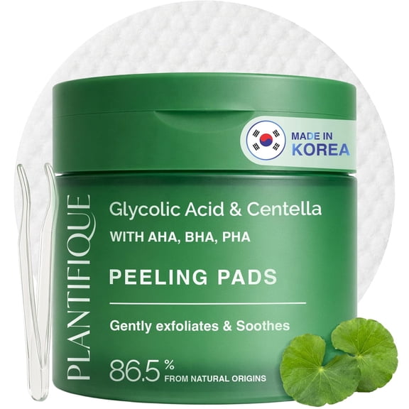 Plantifique Korean Glycolic Acid Toner Pads, Exfoliating Pads, 60 Pcs