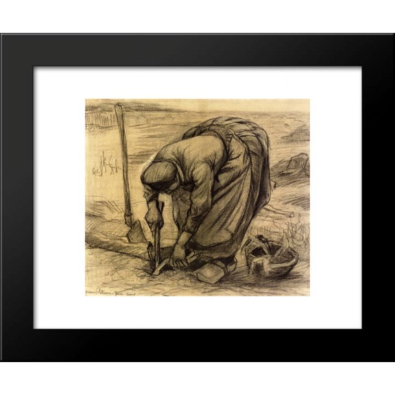 Planting Beets 20x24 Framed Art Print by Vincent van Gogh