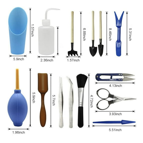 Planting Tool Set,Fairy Hand Tools Hand Tools Office Tool Set Bonsai Fairy Hand Set Bonsai Fairy Water Bottle Qisuo Bottle Qisuo 14pcs