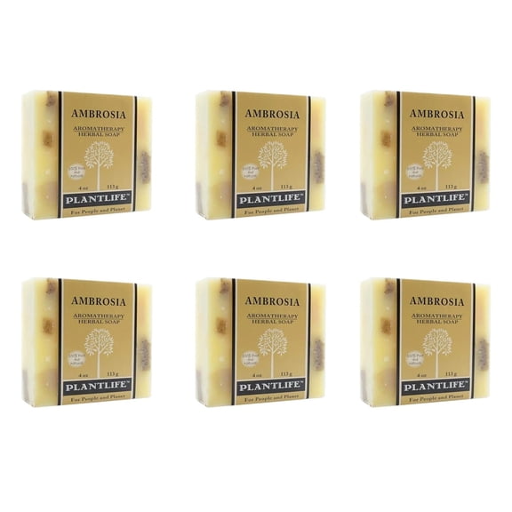 Plantlife Ambrosia 6-Pack Bar Soap - Moisturizing and Soothing Soap for Your Skin - Hand Crafted Using Plant-Based Ingredients - Made in California 4oz Bar