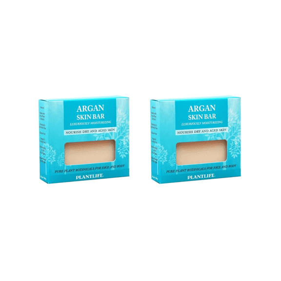 Plantlife Argan Bar Soap 2-Pack – Natural Moisturizing Soap with Gentle Cleansing & Nourishing Skincare Benefits – 4 oz Each
