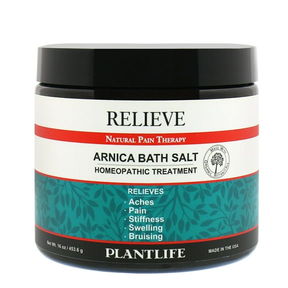 Plantlife Mineral Bath Salts for Pain Relief, Sore Muscles, Relaxing Soak with Arnica & Pure Essential Oils