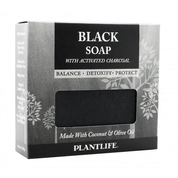 Plantlife Black Bar Soap - Moisturizing and Soothing Soap for Your Skin - Hand Crafted Using Plant-Based Ingredients - Made in California 4.5oz Bar