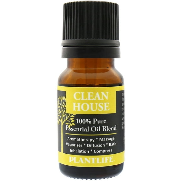 Plantlife Clean House Aromatherapy Essential Oil Blend - Straight From The Plant 100% Pure Therapeutic Grade - No Additives or Fillers - Made in California 10 ml