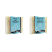 Plantlife Double Mint Bar Soap 2 Pack, 4 oz Each   Moisturizing, Plant-Based, Made in California