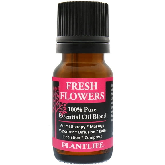 Plantlife Fresh Flowers Aromatherapy Essential Oil Blend - Straight From The Plant 100% Pure Therapeutic Grade - No Additives or Fillers - Made in California 10 ml