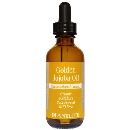 Plantlife Golden Jojoba Carrier Oil - Cold Pressed, Non-GMO, and Gluten Free Carrier Oils - for Skin, Hair, and Personal Care - 2 oz