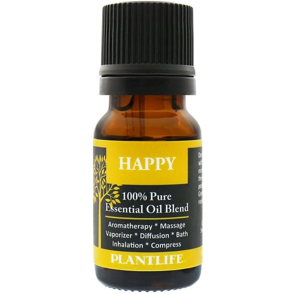 Plantlife 100% Pure Therapeutic Grade, Straight from the Plant, No Additives or Fillers Happy Essential Oil Blend 10 ml