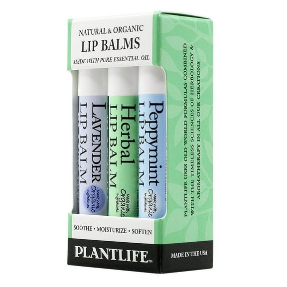 Plantlife Herbal Lip Balm 3 pack - We Blend the Finest Olive Oil with Organic Beeswax to Create the Most Soothing Lip Balm - Made in California