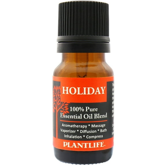 Plantlife Holiday Aromatherapy Essential Oil Blend - Straight From The Plant 100% Pure Therapeutic Grade - No Additives or Fillers - Made in California 10 ml