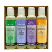 Plantlife Massage Oil 4-Pack   Aromatherapy Blends for Relaxation and Relief, Fast-Absorbing, Made in California, 4 oz Each