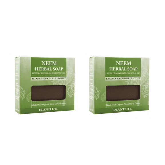Plantlife Neem 2-Pack Bar Soap - Moisturizing and Soothing Soap for Your Skin - Hand Crafted Using Plant-Based Ingredients - Made in California 4oz Bar