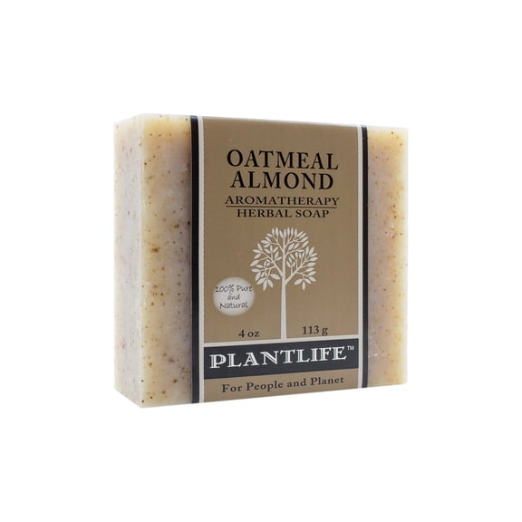 Plantlife Vegan Oatmeal Almond Bar Soap, Moisturizing & Soothing, 4 oz - Soap for Your Skin - Hand Crafted Using Plant-Based Ingredients