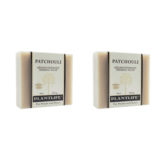 Plantlife Patchouli 2-Pack Bar Soap - Moisturizing and Soothing Soap for Your Skin - Hand Crafted Using Plant-Based Ingredients - Made in California 4oz Bar
