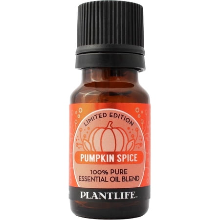 Plantlife Pumpkin Spice Essential Oil – Natural Fall Aromatherapy Blend for Diffuser & Seasonal Wellness – 10 ml