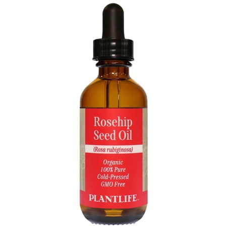 Plantlife Rosehip Seed Carrier Oil - Cold Pressed, Non-GMO, and Gluten Free Carrier Oils - for Skin, Hair, and Personal Care - 2 oz
