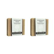 Plantlife Rosemary Sage Bar Soap 2-Pack   Natural Herbal Aromatherapy Soap for Refreshing Skin & Gentle Cleansing   4 oz Each