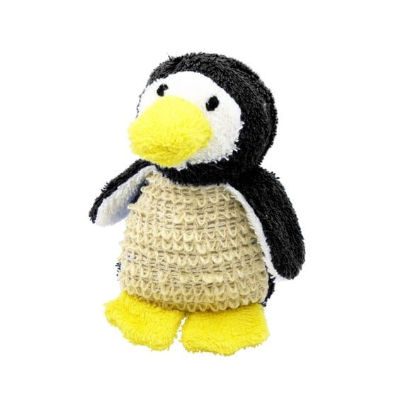 Plantlife Soft Penguin Ramie Bath Scrubby Handmade with Cotton and Natural Ramie for Gentle Cleansing