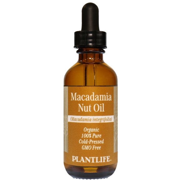 Plantlife Macadamia Nut Oil – Organic 100% Pure Cold-Pressed GMO-Free Natural Oil for Skin Moisturizing & Hair Care – 2 oz