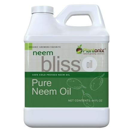 Plantonix Neem Bliss Oil 100% Pure Cold Pressed Neem Oil OMRI Listed - 64 Fl Oz