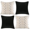 thumbnail image 1 of Plantoscope 18 in x 18 in Polyester Black and Beige with Black Dot Decorative Pillows (Count of 4), 1 of 7