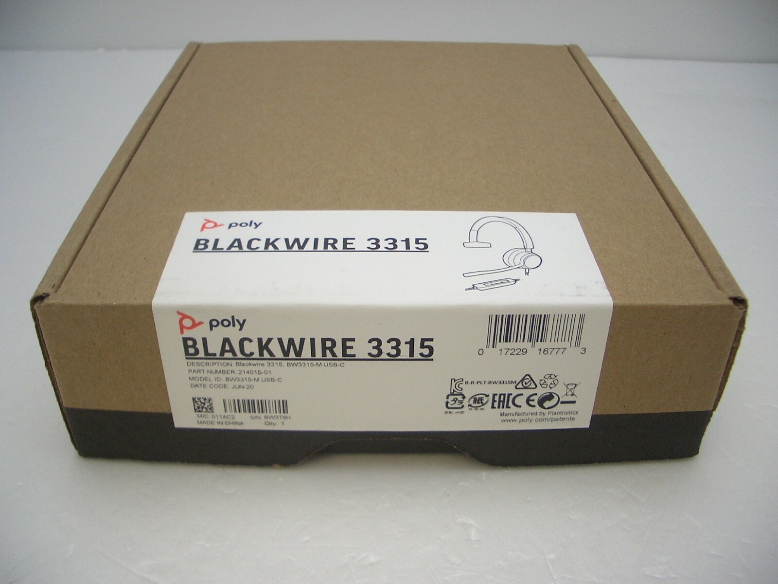 Plantronics Blackwire 3315 USB-C Headset – Lightweight Office Headset