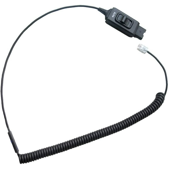 Plantronics Headset Cord - HIS-1 cord with Mute button | For Avaya 1608,1616, 9610, 9620, 9620L, 9620C, 9630, 9630G, 9640, 9640G, 9650, and 9650C IP phones (GTW HIS-1)