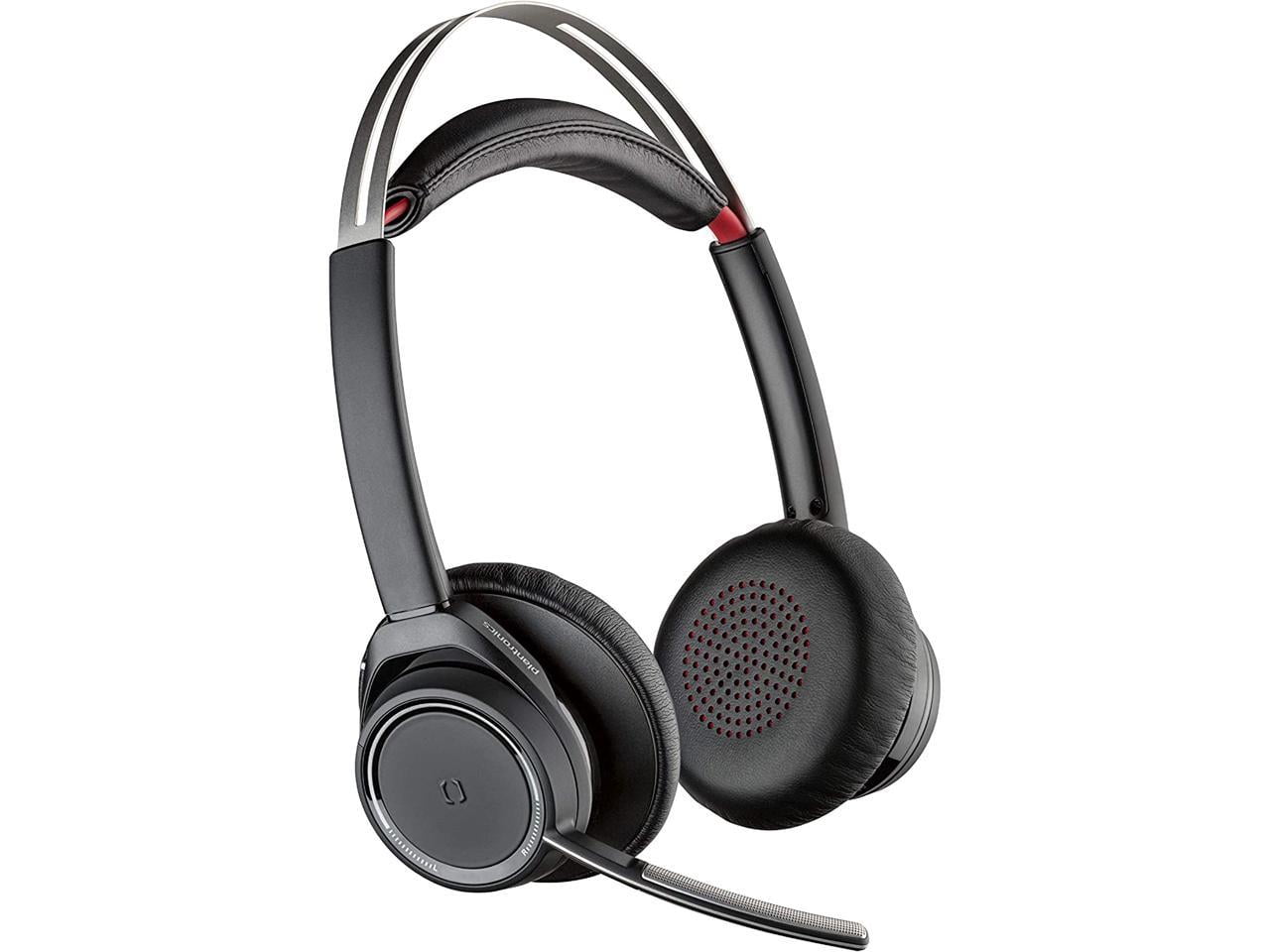 -USB-A Works - Bluetooth Teams (Stereo) Plantronics Dual-Ear (w/o Focus PC/Mac -Connects Mic with Noise (Poly) to - Headset Voyager with Active - Boom Stand) (Certified), Compatible UC Zoom Canceling
