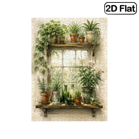 Plants 500 Piece Puzzle Adults, Green Leaf Puzzles for Adults, Educational Games, Home Decoration, Botany Challenging Puzzle for Family, Men, Women, Finished Size is 20.4x15in