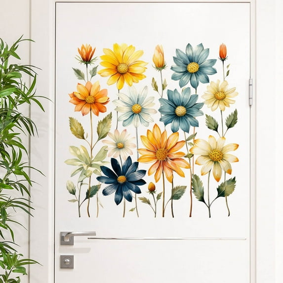 Plants And Flowers Wall Stickers Wall Decals Wall Sticker Living Room Bedroom Bathroom Toilet Self-adhesive Painting Clearance Under 10$!