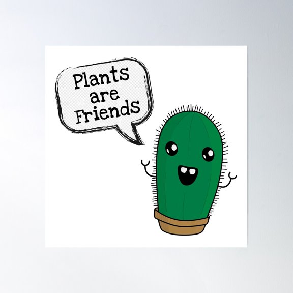 Plants Are Friends Poster Wall Art, Modern Wall Decor For Living Room Bedroom, 16x16 UNFRAMED