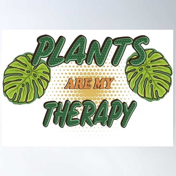 Plants Are My Therapy Comic Pop Art Style Poster Wall Art, Modern Wall Decor For Living Room Bedroom, 8x12 UNFRAMED