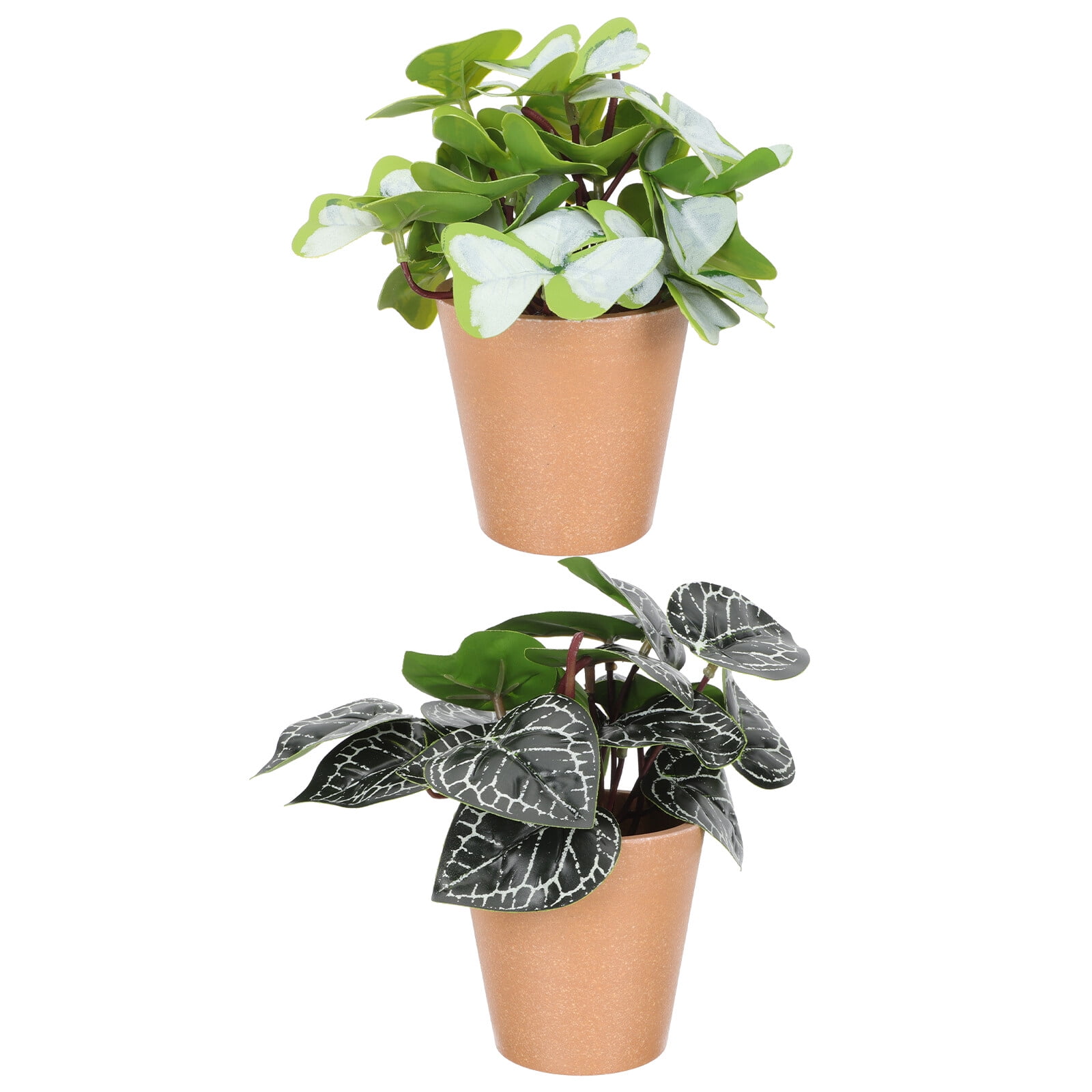 Plants Artificial Potted Fake Plant Pot Faux Decor Flowers Silk Green