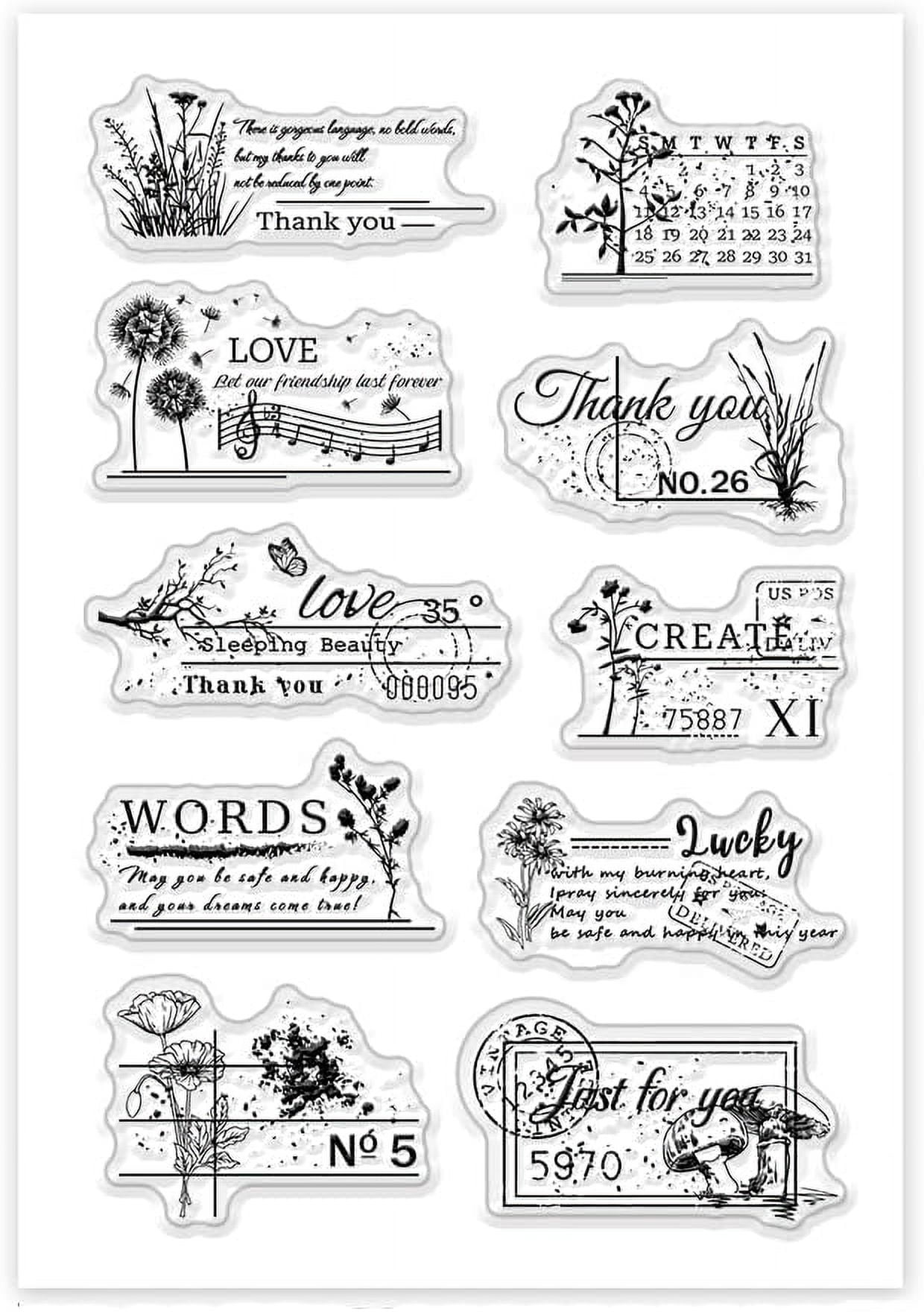 Plants Clear Stamps Vintage Ticket Stub Rubber Stamps Transparent ...