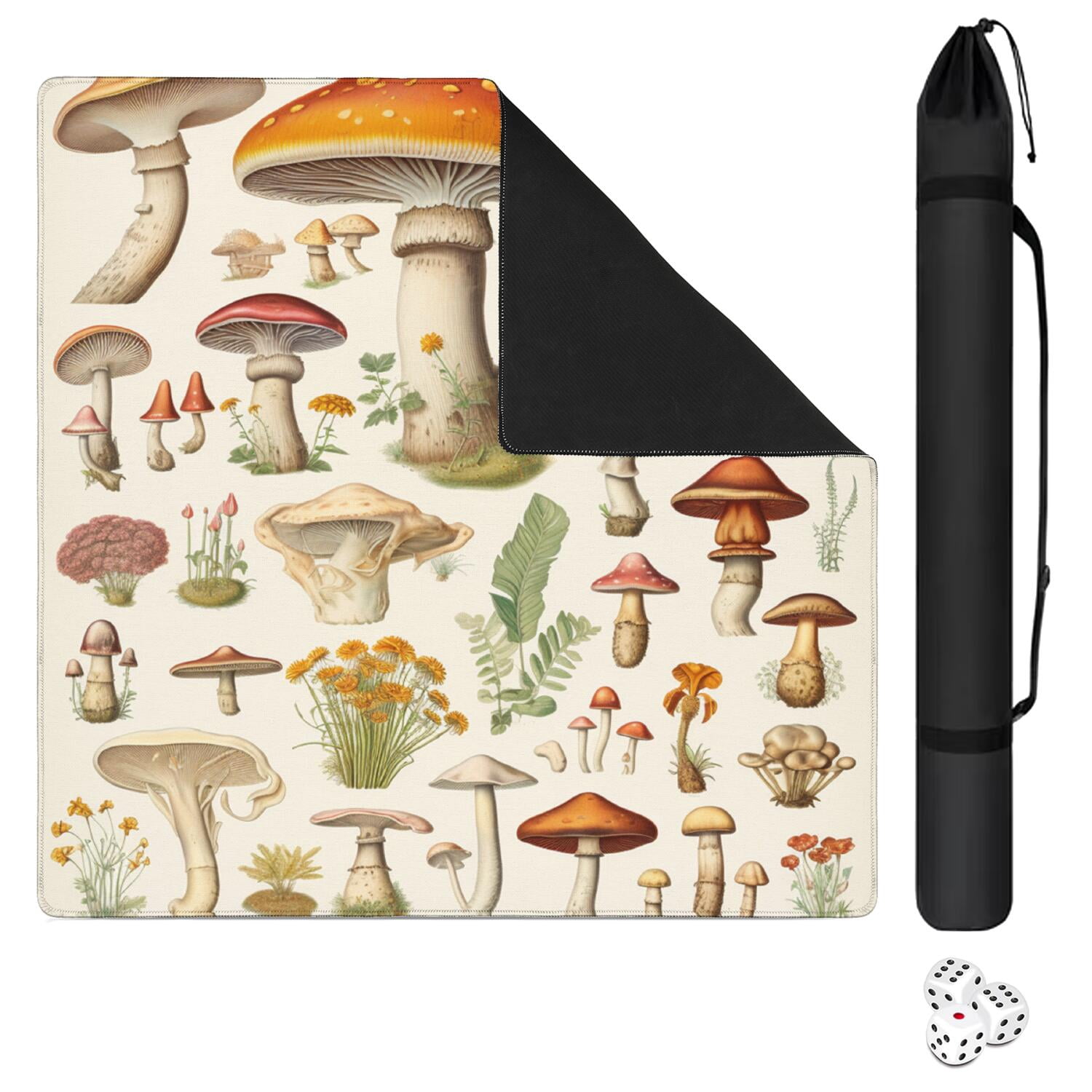 Plants Design Mahjong Table Mat 31.5x31.5 Inches Crafted from Durable Rubber with Anti-Slip Non-Slip Backing and Noise Dampening for Board Games Cards