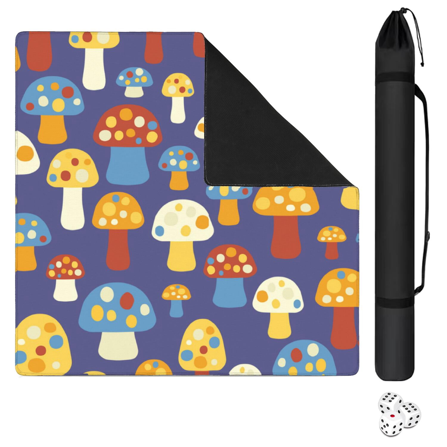 Plants Design Mahjong Table Mat 31.5x31.5 Inches Crafted from Durable Rubber with Anti-Slip Non-Slip Backing and Noise Dampening for Board Games Cards