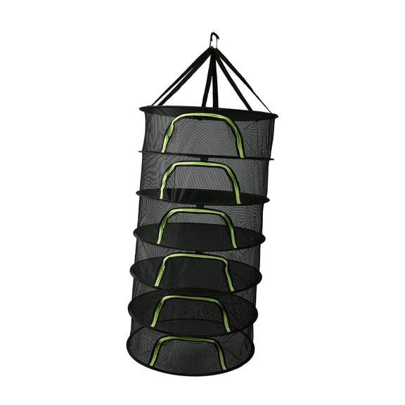 Plants Drying Rack Mesh Hanging Plant Dryer Multifunctional Foldable Drying Net Hanging Drying Fish Net for Fruits Clothes 6 Layer