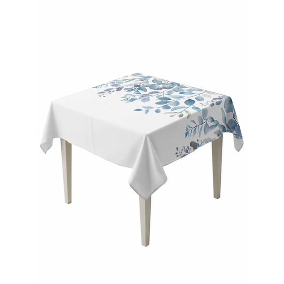 Plants Eucalyptus Table Cloth 54x54 Inch Square, Leaves Blue Natural Waterproof Tablecloth Washable Table Cover for Party Picnic Dinner Decor