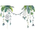 thumbnail image 1 of Plants Feather Wall Decals Dream Catcher Wall Stickers with Green Leaf Vine Wall Decor Peacock Pattern for Bedroom Balcony Window Living Room Decor, 1 of 9
