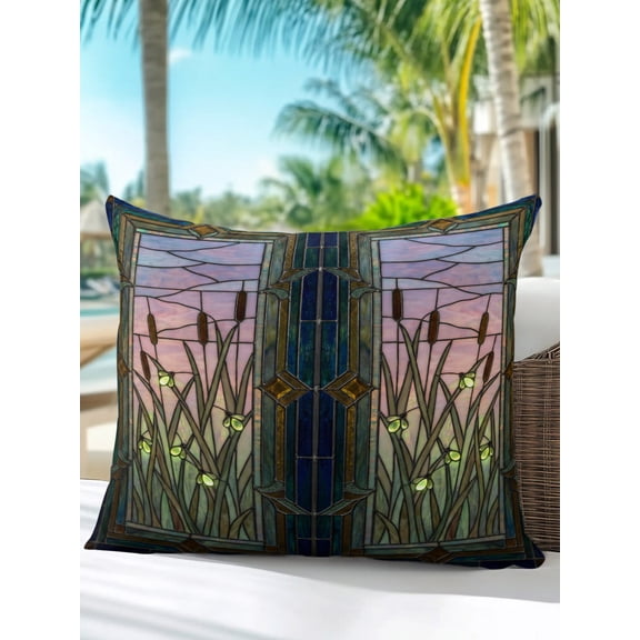 Weatherproof Firefly Coconut Palm Tree Outdoor Pillows 16