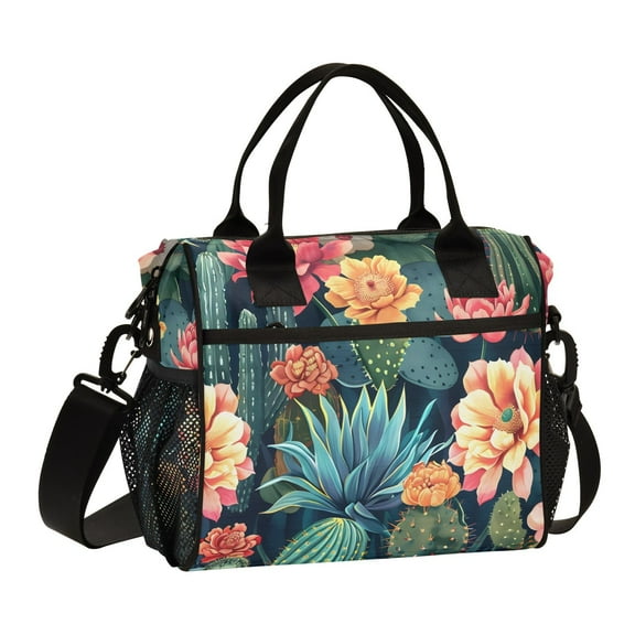 Plants Flowers Cactus Cooler Bag Lunch Bag Soft Cooler Cooling Tote Insulated Lunch Box for Adult Men Women