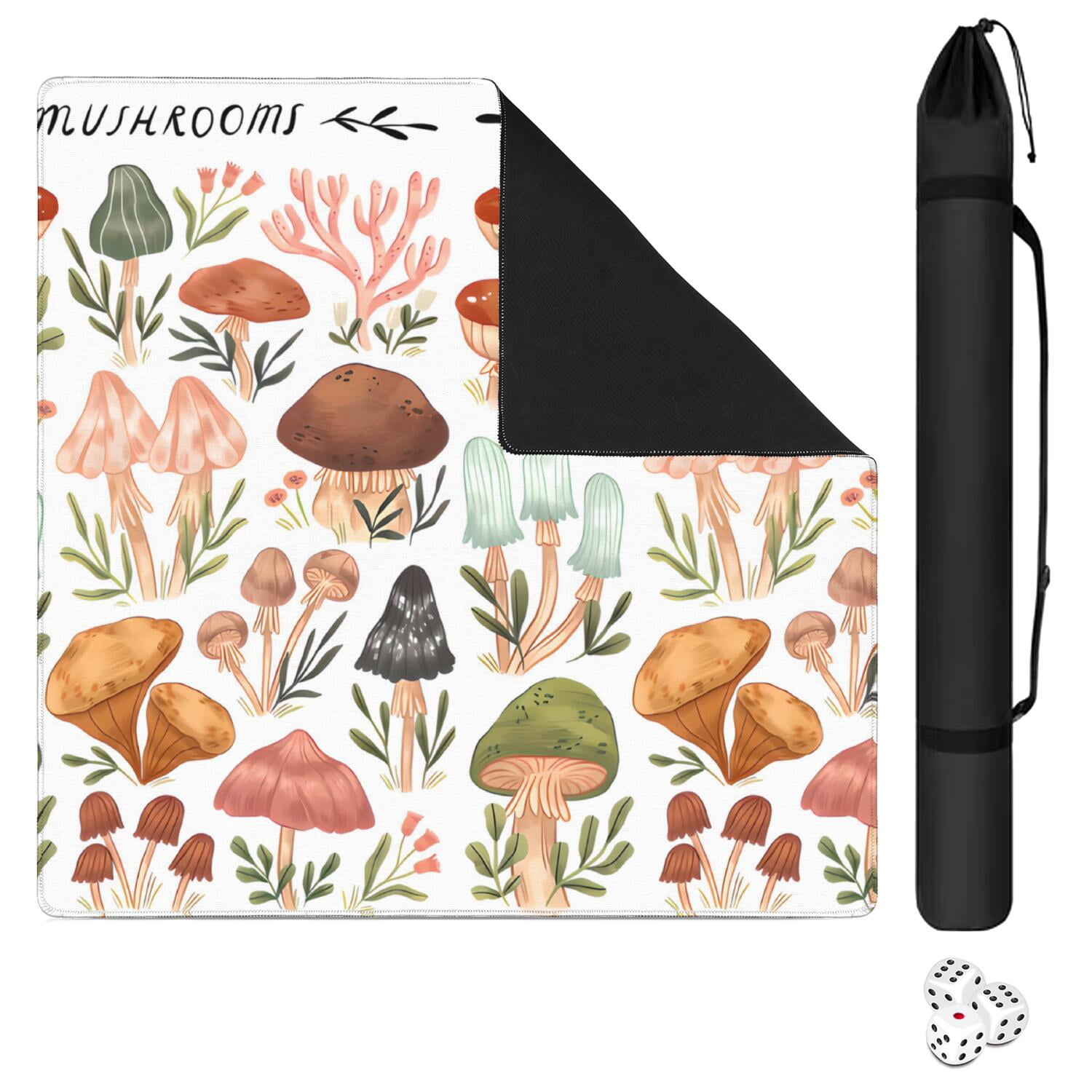 Plants Inspired Game Table Mat Measuring 31.5x31.5 Inches Made of Rubber Material with Anti-Slip Non-Slip Backing and Noise Reducing Qualities for Tiles Cards
