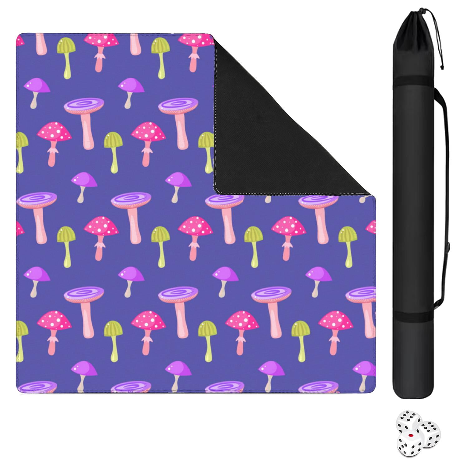 Plants Inspired Mahjong Mat 31.5x31.5 Inches Constructed from High Quality Rubber with Anti-Slip Properties and Noise Reduction Qualities for Card Games Tiles