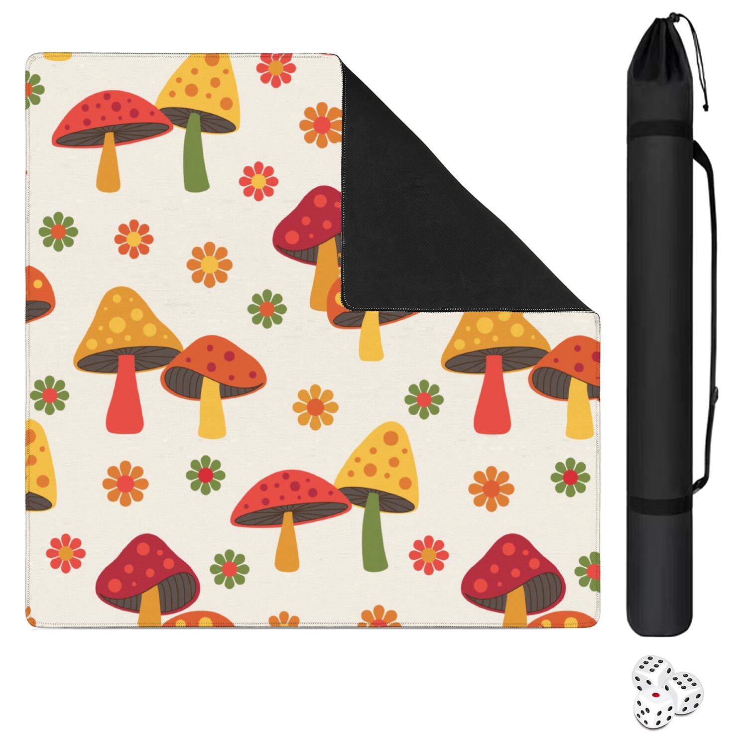 Plants Inspired Mahjong Mat 31.5x31.5 Inches Constructed from High Quality Rubber with Anti-Slip Properties and Noise Reduction Qualities for Card Games Tiles