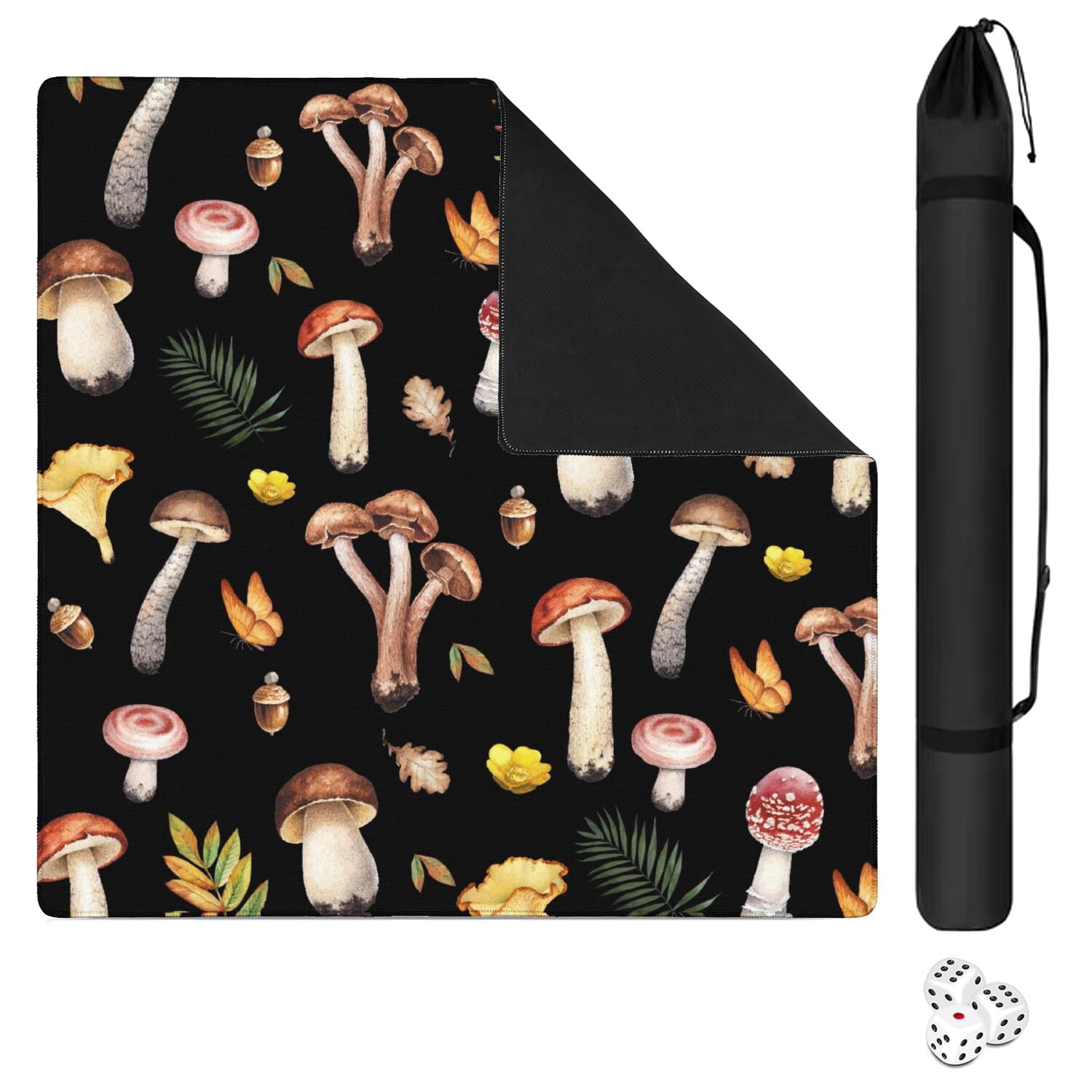 Plants Inspired Mahjong Mat 31.5x31.5 Inches Constructed from High Quality Rubber with Anti-Slip Properties and Noise Reduction Qualities for Card Games Tiles