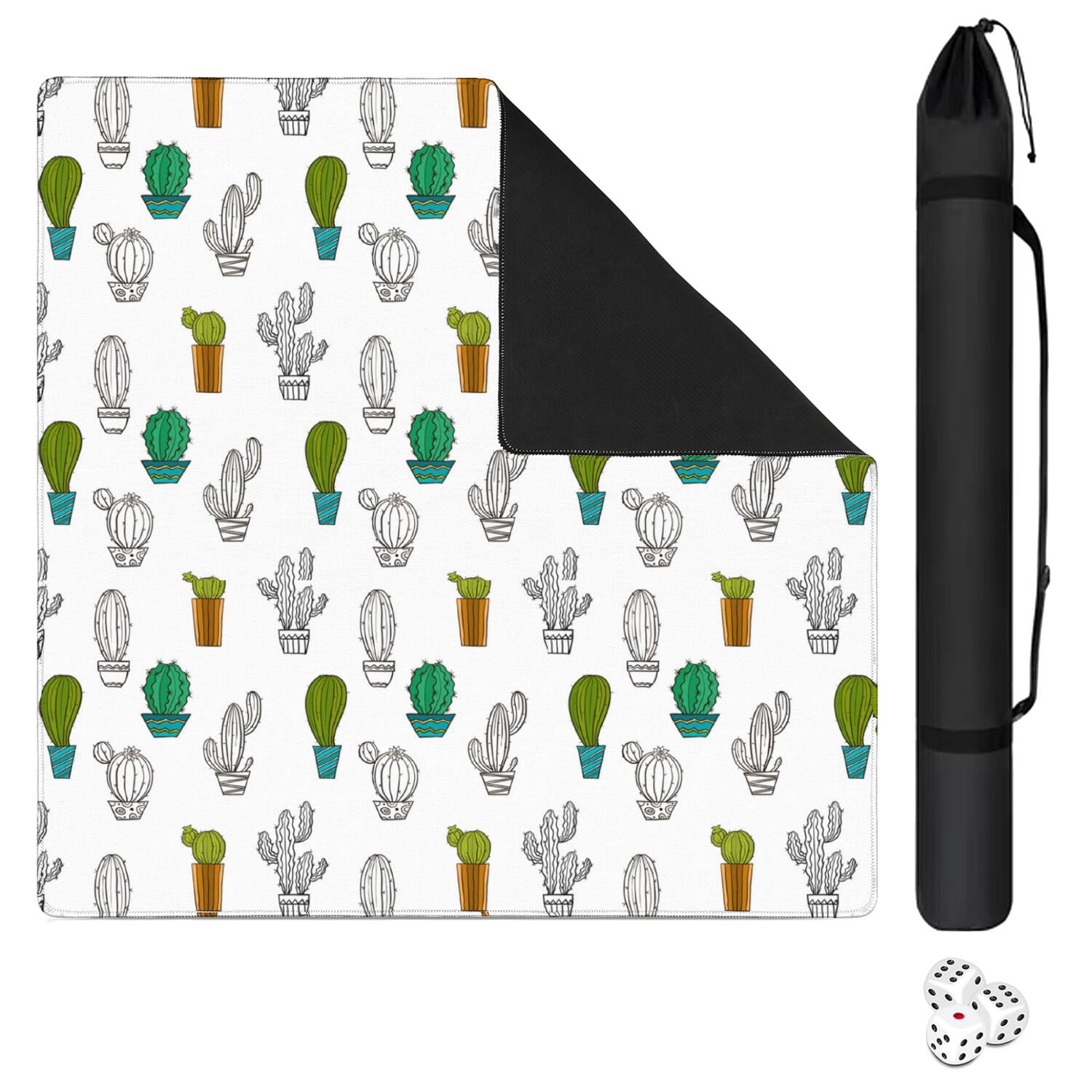 Plants Inspired Mahjong Mat 31.5x31.5 Inches Constructed from High Quality Rubber with Anti-Slip Properties and Noise Reduction Qualities for Card Games Tiles
